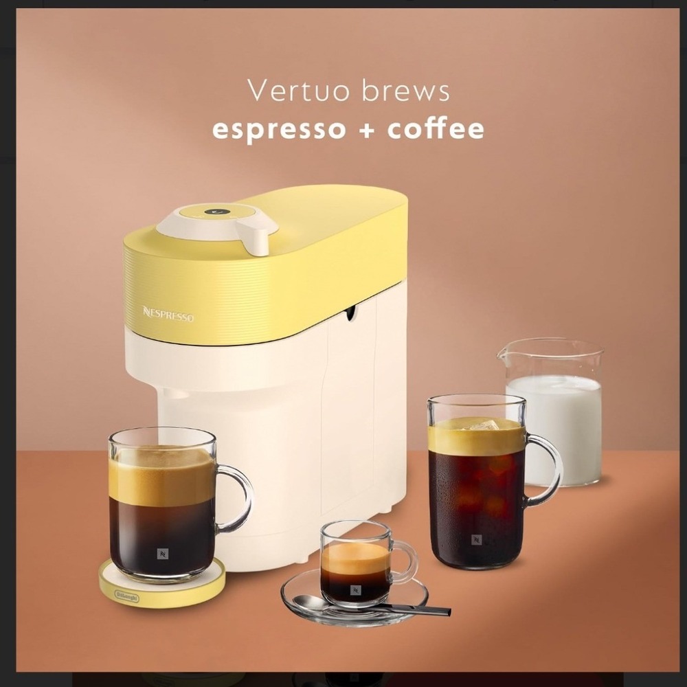 Nespresso Vertuo Pop+ DeLonghi Espresso Machine Limited Edition Lemon Yellow NEW